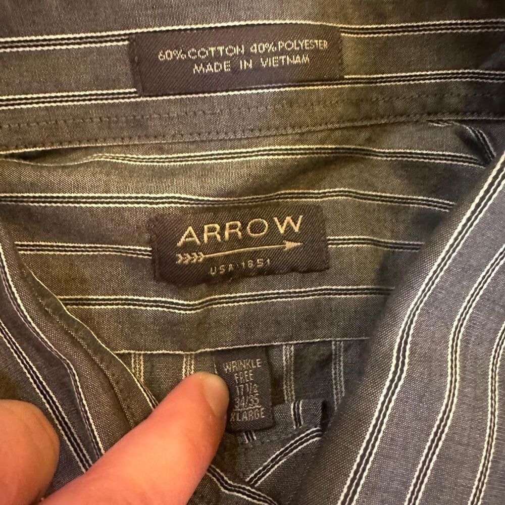 Arrow Men's Grey Button Up shirt XL - Picture 5 of 6